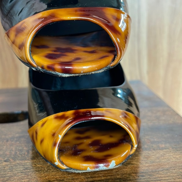 Gucci Vernice Tartaruga Peep Toe Animal Print Black Pump Heels, Size 8.5B - Picture 9 of 16